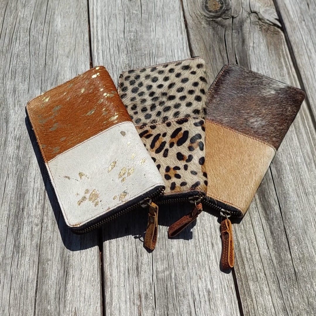 Unique Long two tone cowhide Wallet full zip around | | Leather n Charm