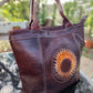 brown Leather tote bag with zipper closure | Camel leather | handmade | leatherncharm