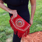 Moroccan Suede Clutch with Fringe