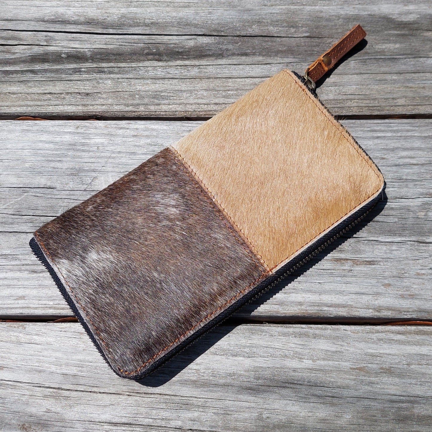 genuine cowhide leather wallet | large zip around wallet | handmade | leatherncharm