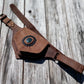 Brown leather single side gems stone belt pouch | adjustable | handmade | Etsy