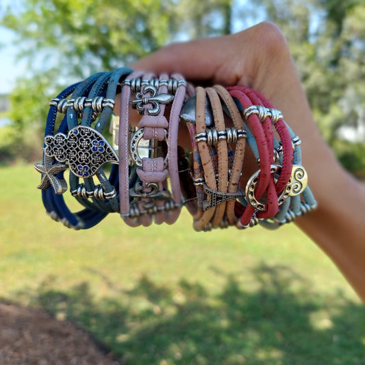 Different color Handmade cork bracelets | leatherncharm