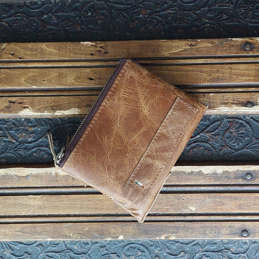 Men's Crushed Leather Bi-fold Wallet
