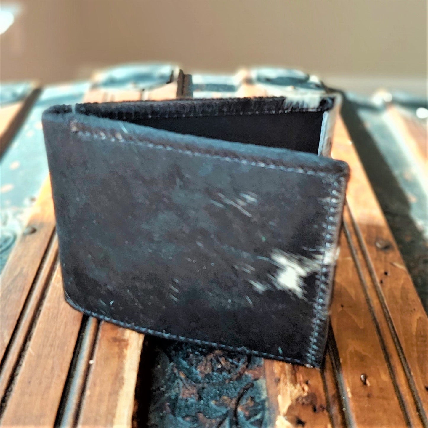 Cowhide and Leather Bi-fold Wallets