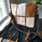 Suede and Leather Shoulder bag | Crossbody with cowhide Patch work